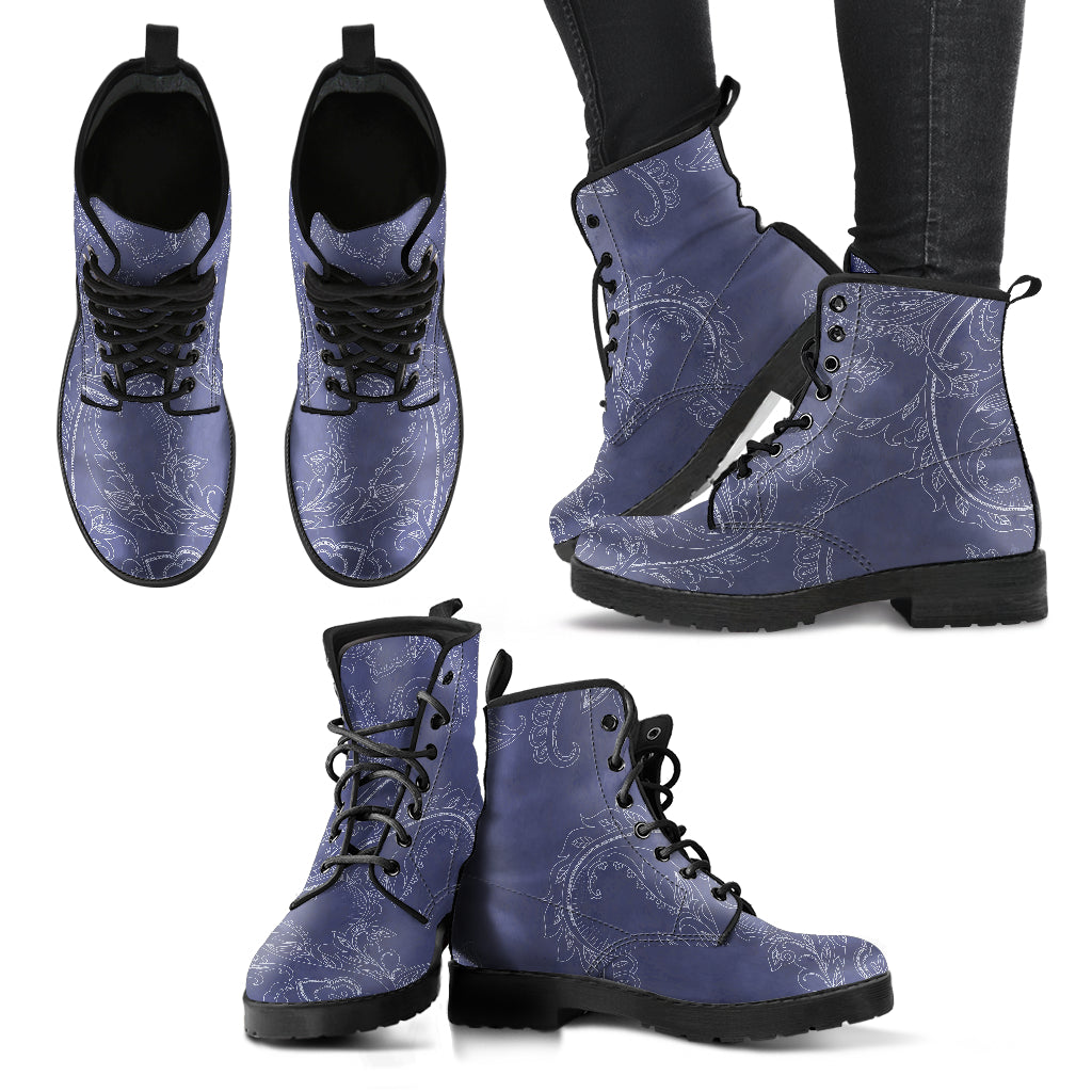 Grey Blue Decor Womens Boots
