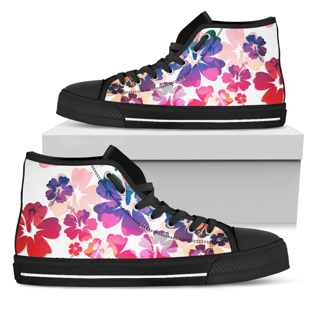 Colorful Aloha Flowers High Top Shoes