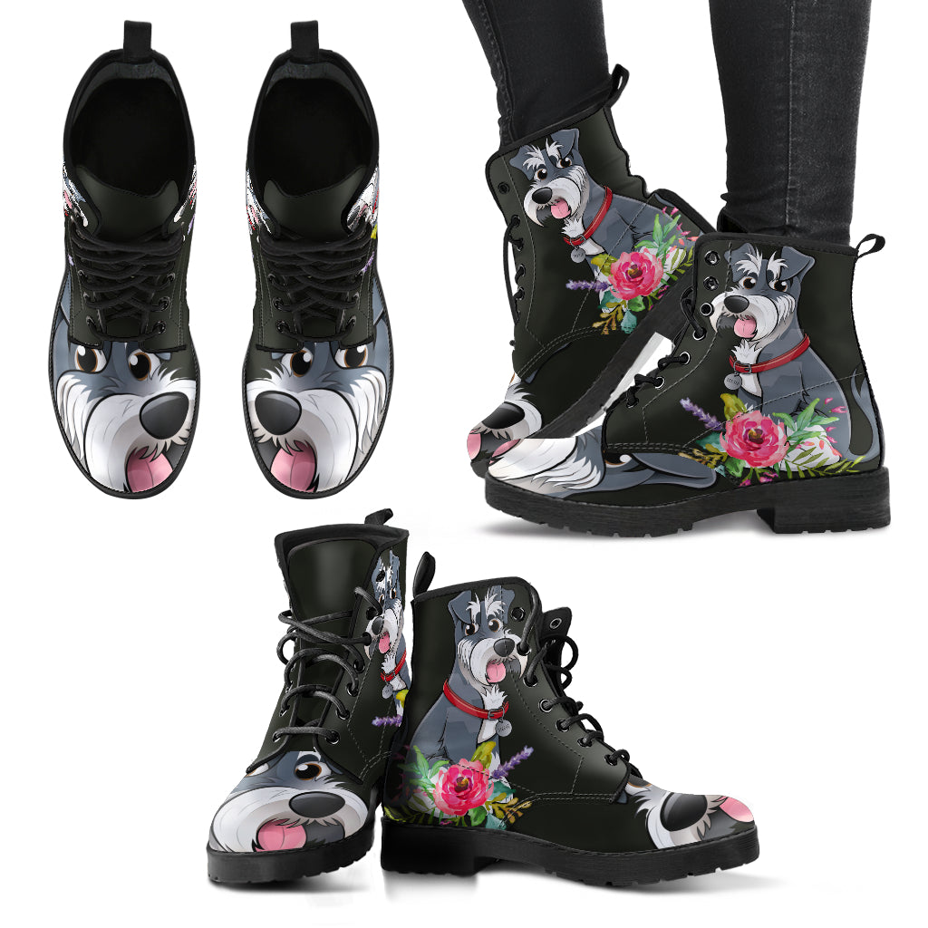 Schnauzer lovers Women's Leather Boots