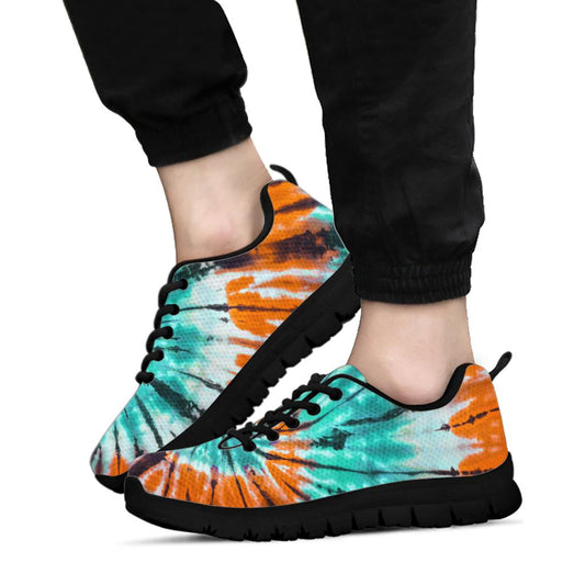 Teal Orange Tie Dye Sneakers