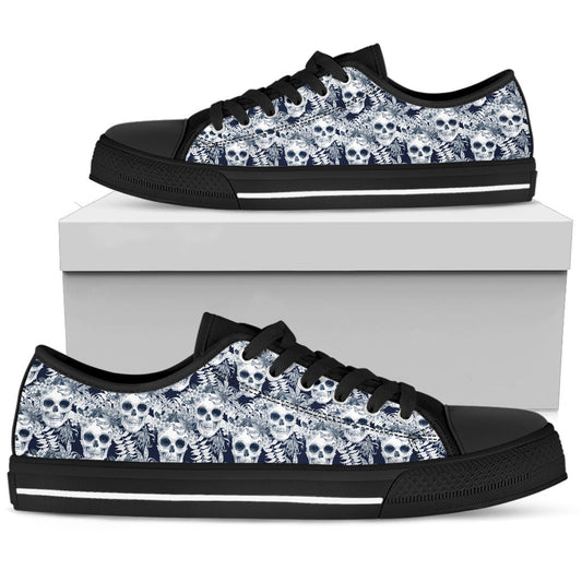 Hibiscus Palm Skull - Low Tops