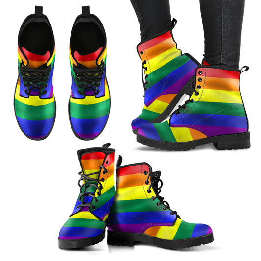 Rainbow Pride Faux Leather Boots
