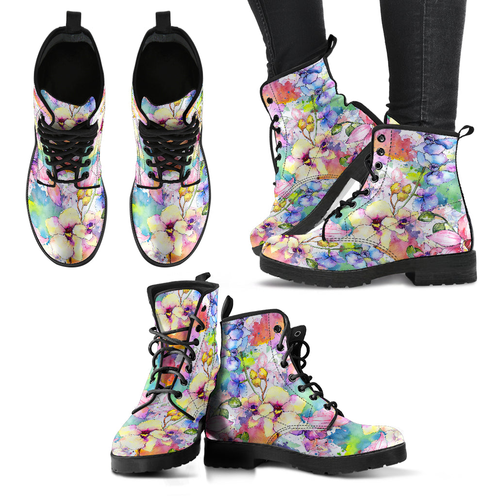 HandCrafted Artistic Flower Boots