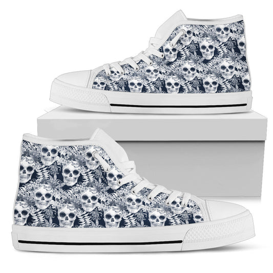 Hibiscus Palm Skull - High Tops
