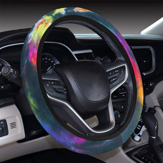 Colorful Neon Tie Dye Steering Wheel Cover