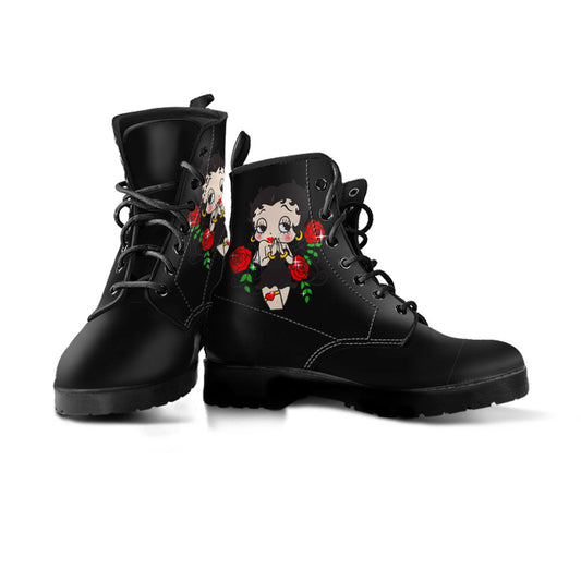 Betty Boop - Boots Fashion Combat Boots, Vegan Leather Boots, Custom Shoes, Custom Boots, Cool Shoes