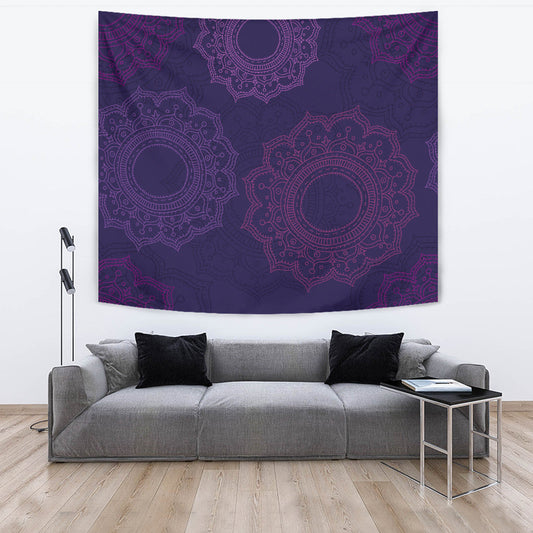Purple Mandalas Wall Tapestry