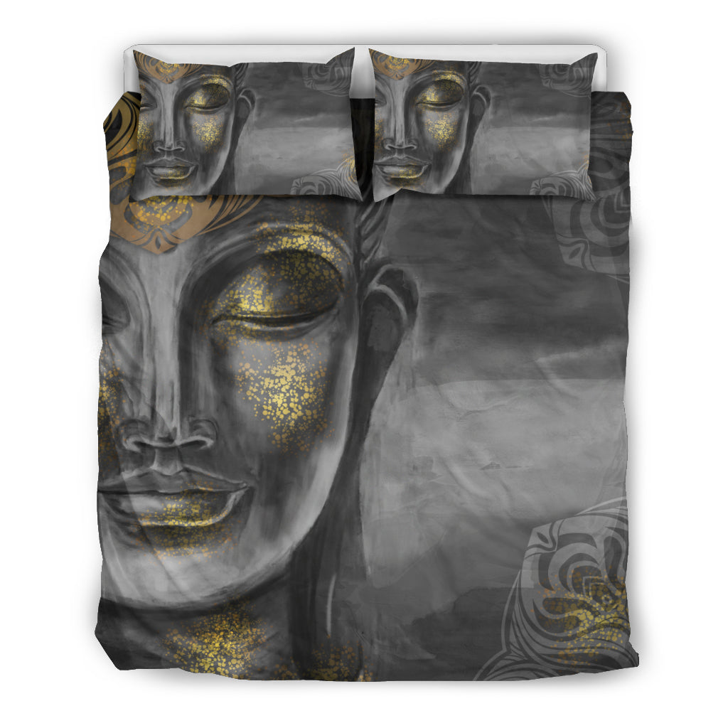 Gold Buddha Face Bedding Set