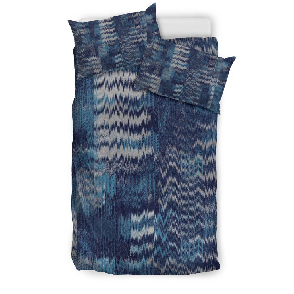 Blue Distorted Abstract Bedding Set