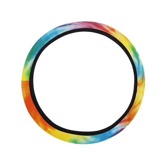 Colorful Tie Dye Abstract Art Steering Wheel Cover