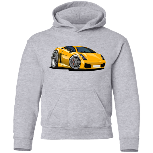 Yellow Sports Car Kids Hoodie