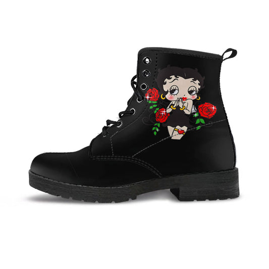 Betty Boop - Boots Fashion Combat Boots, Vegan Leather Boots, Custom Shoes, Custom Boots, Cool Shoes