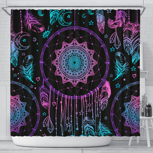 Pink & Purple Dream Catchers Shower Curtain