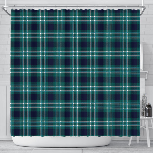 Green Plaid Shower Curtain