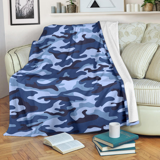 Blue Camouflage Blanket
