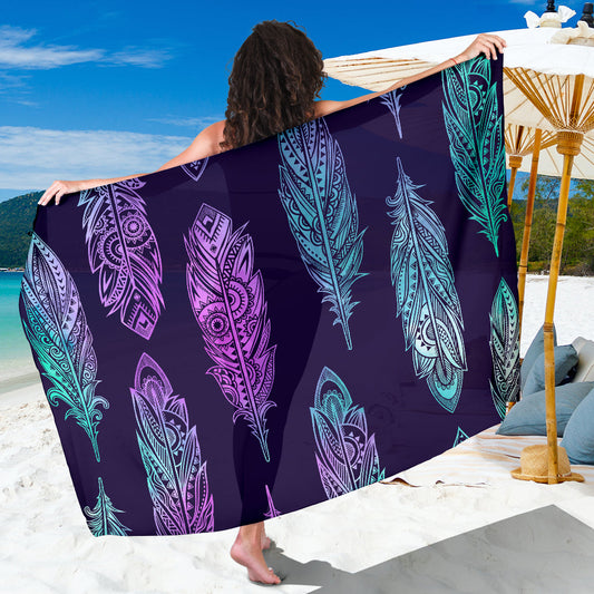 Neon Pink Feathers Sarong
