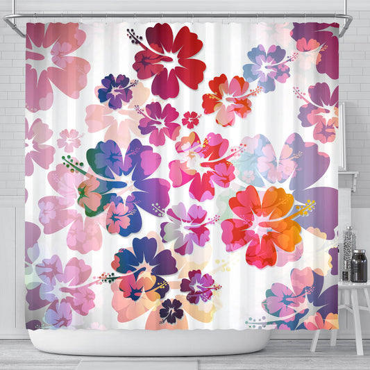 Colorful Aloha Flowers Shower Curtain