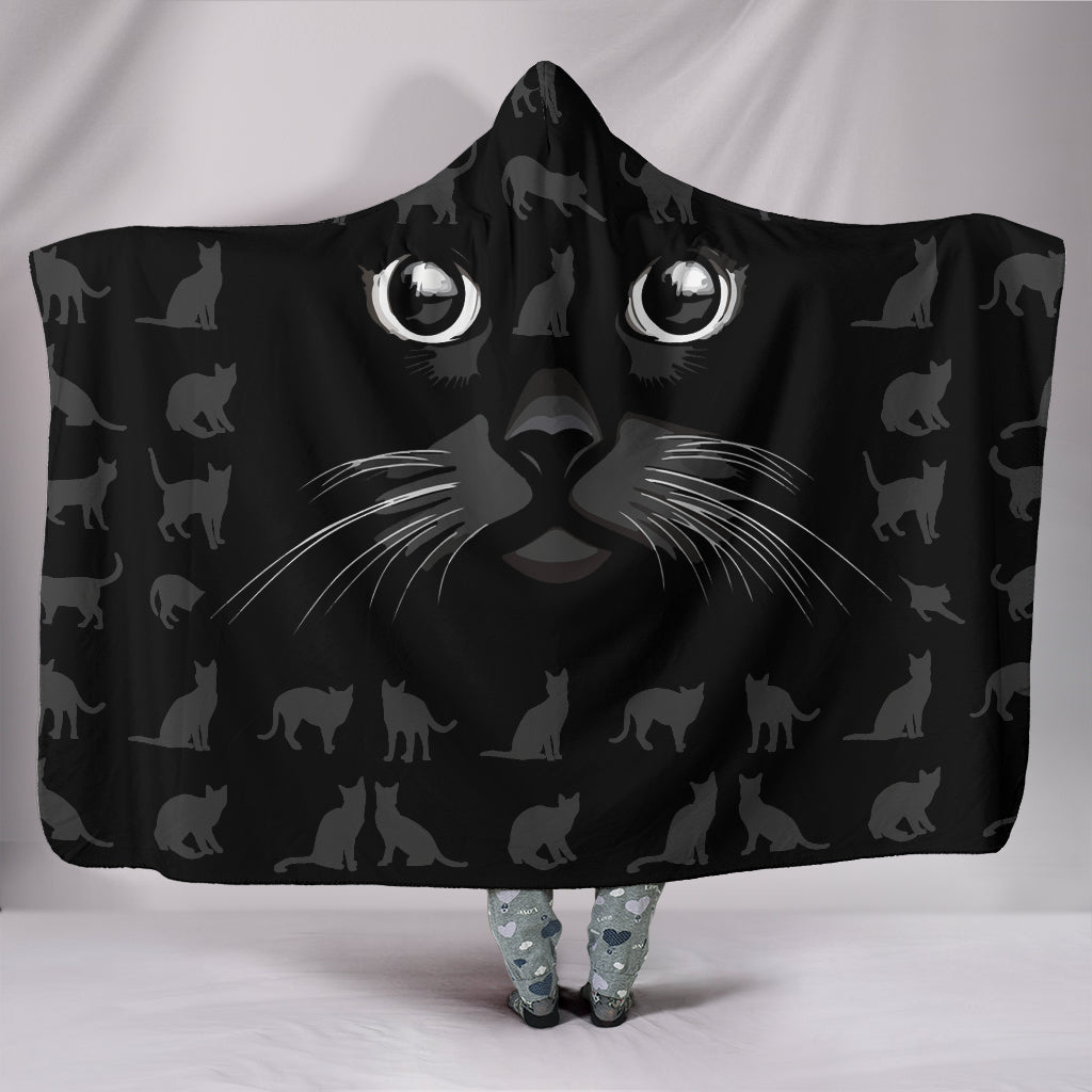 Black Cat - Hooded Blanket
