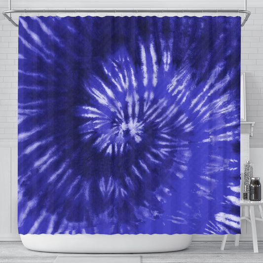 Royal Blue Tie Dye Shower Curtain