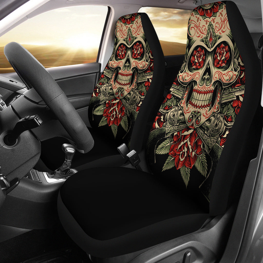 Skull And Roses - Car Seat Covers (Set of 2)