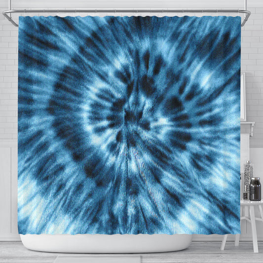 Blue Tie Dye Shower Curtain