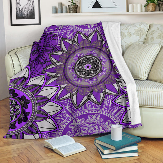 Purple Floral Mandalas Blanket