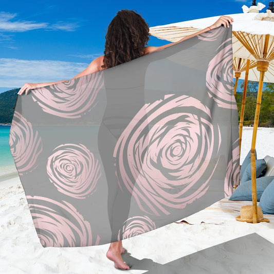 Grey Abstract Spirals Sarong