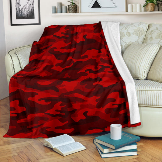 Red Camouflage Blanket