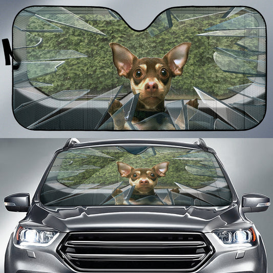 Brown chihuahua Auto Sun Shade