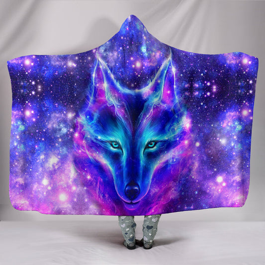 Galaxy Wolf - Hooded Blanket