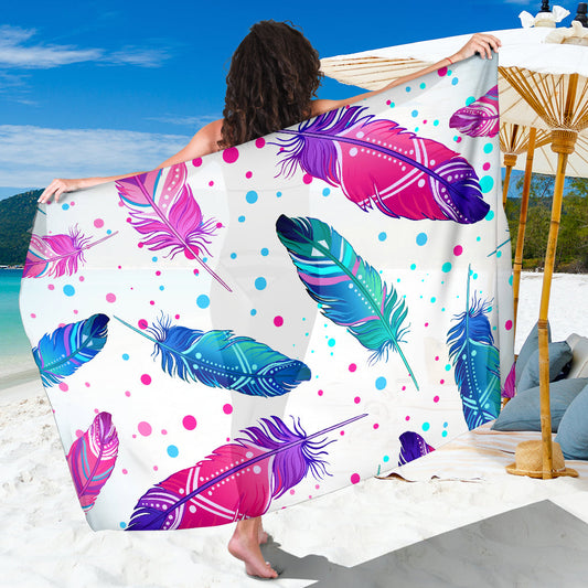 Pink & Purple Feathers Sarong
