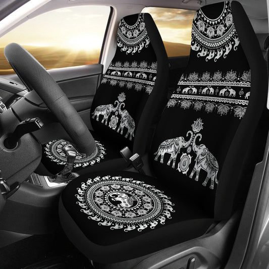 Elephant Mandala - Car Seat Cover  (Set of 2)