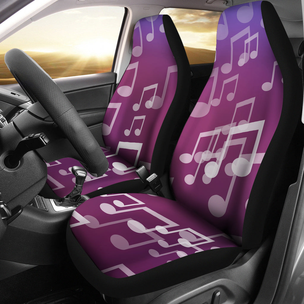 Purple Musical Notes Car Seat Covers