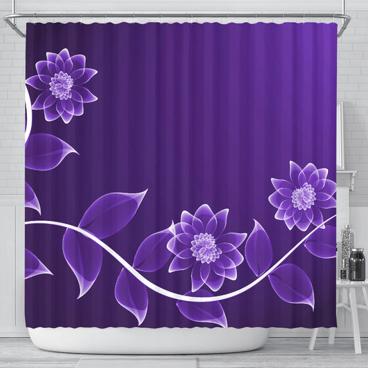 Purple Floral Shower Curtain