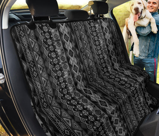 Grey Boho Aztec Car Back Seat Pet Cover