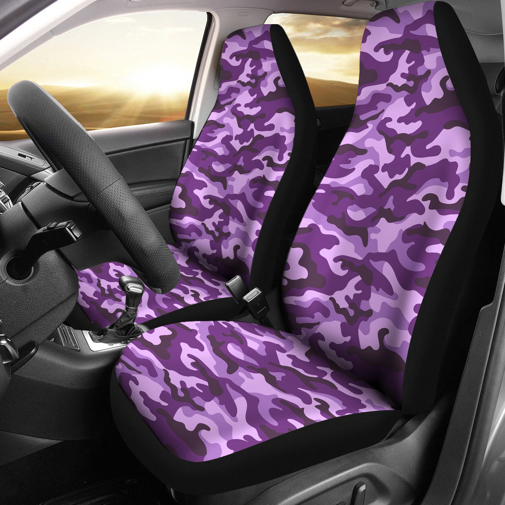 Purple Camouflage Car Seat Covers