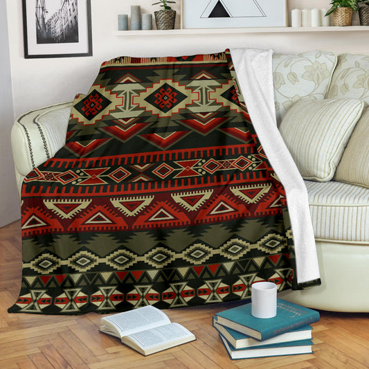 Red & Brown Boho Aztec Blanket