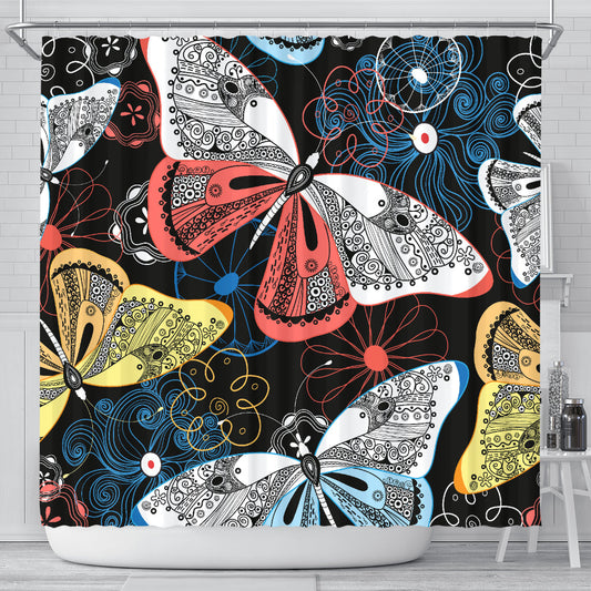 Colorful Butterflies Decor Shower Curtain