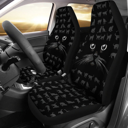 Black Cat - Car Seat Cover (Set of 2)
