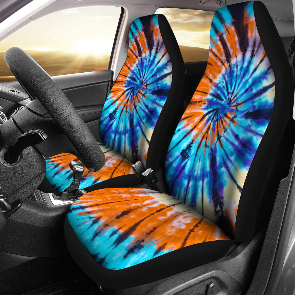 Blue & Orange Tie Dye Car Seat Covers