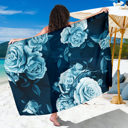 Navy Blue Roses Sarong