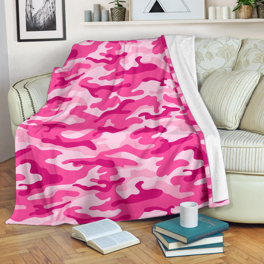 Pink Camouflage Blanket