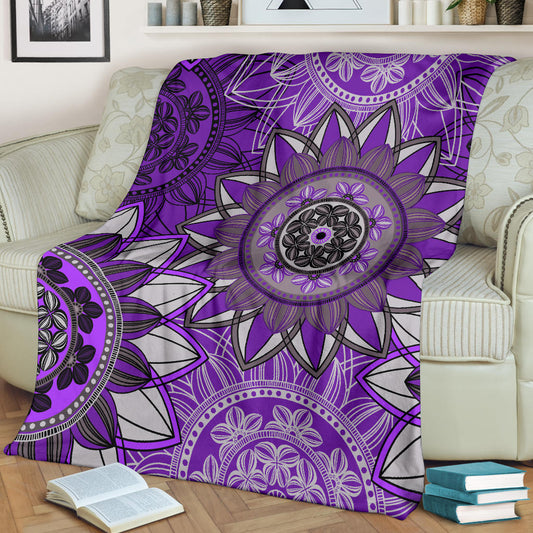 Purple Floral Mandalas Blanket