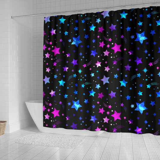 Pink & Purple Stars Shower Curtain