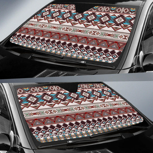 Brown Boho Chic Bohemian Aztec Car Sun Shades