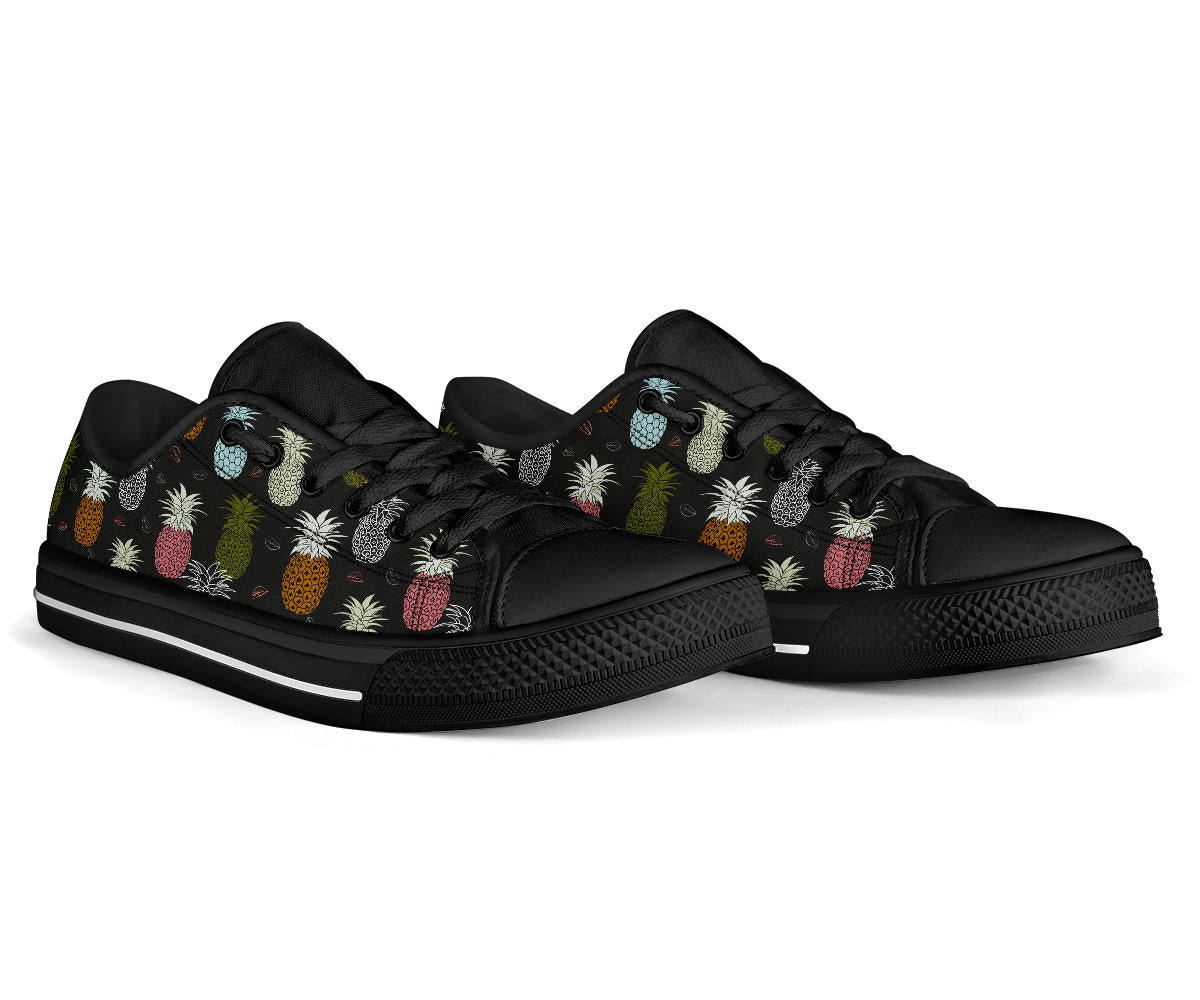 Colorful Pineapple Shoes - Black Sole