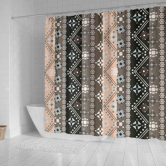 Brown Boho Ethnic Shower Curtain