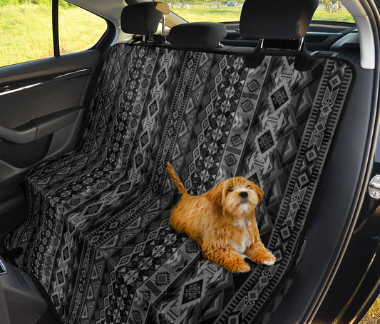 Grey Boho Aztec Car Back Seat Pet Cover