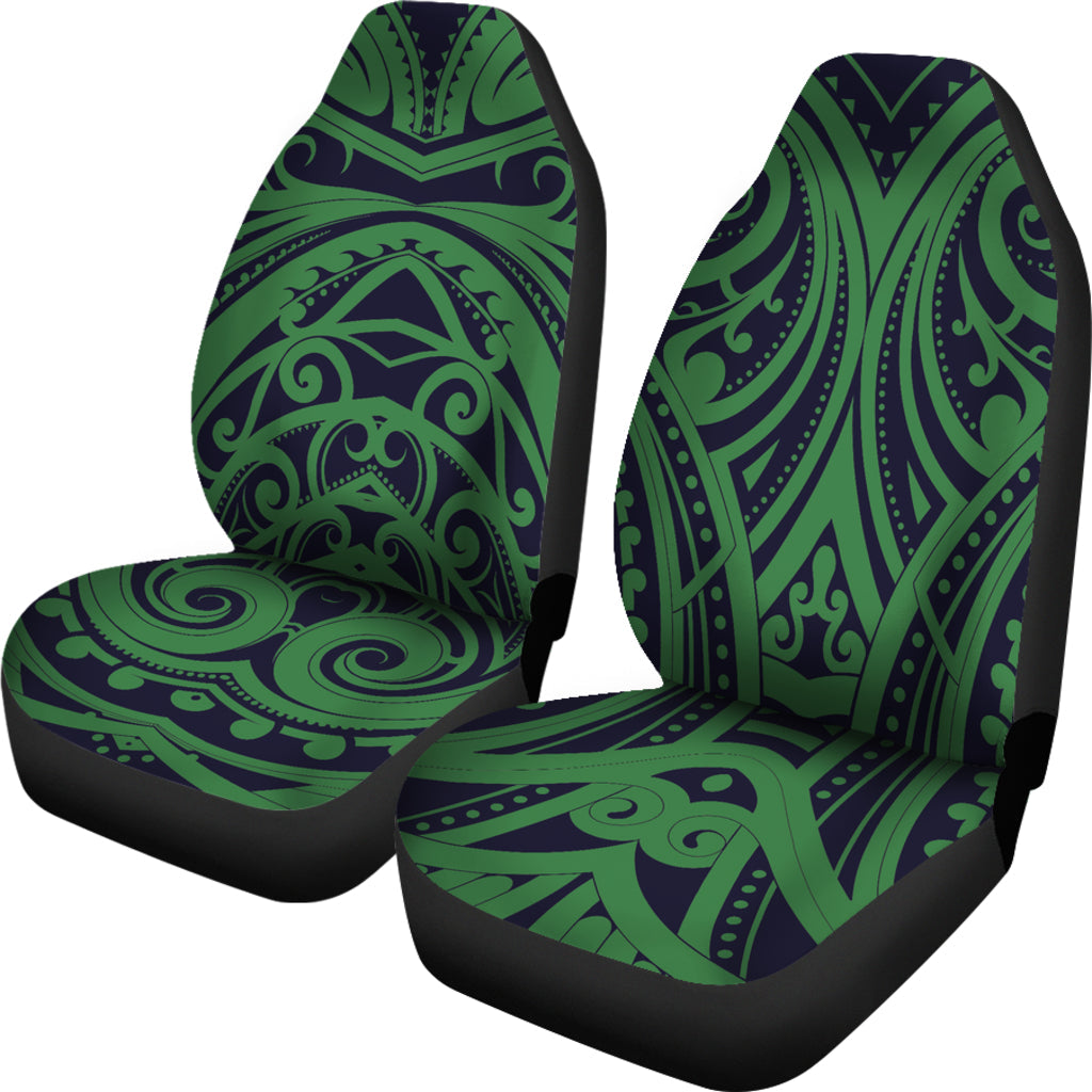 Green Tribal Polynesian Car Seat Covers