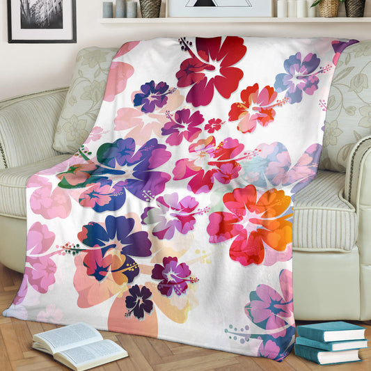 Colorful Aloha Flowers Blanket